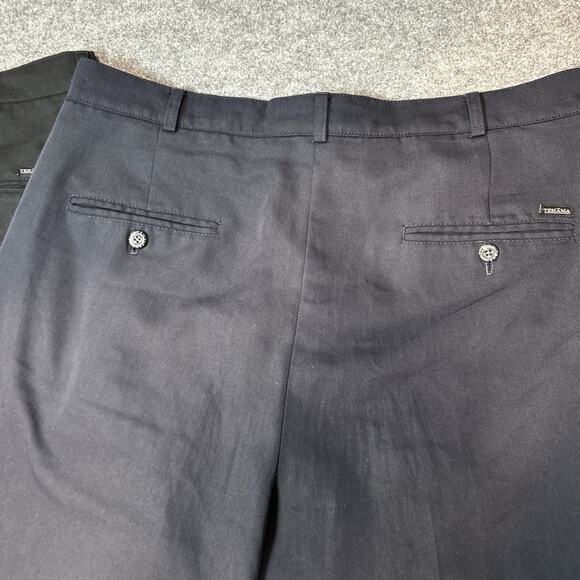2 Pr. Tehama Shorts Navy /black Clint Golf Rayon Blend 8” Inseam Men's 36 Pleats - Picture 14 of 14